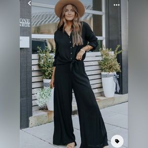 Gorgeous boho black Italian lounge pants size small